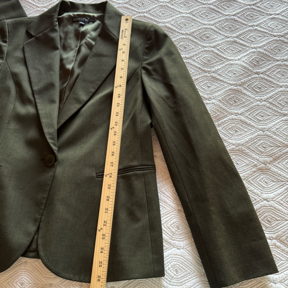 LAFAYETTE 148 NEW YORK Green
Wool Blend One Button Blazer Jacket Size 12 - Picture 9 of 14